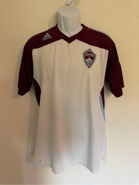 adidas Men’s White and Maroon Colorado Rapids Soccer Jersey